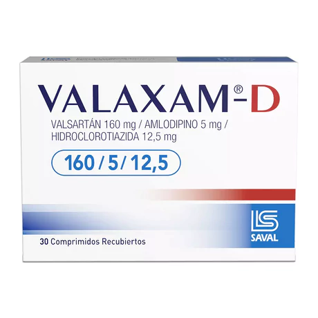 VALAXAM-D VALSARTAN 160/5/12.5 30 COMPRIMIDOS RECUBIERTOS