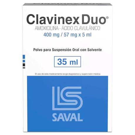 CLAVINEX DUO AMOXICILINA / ÁCIDO CLAVULÁNICO SUSPENSIÓN ORAL 35ML