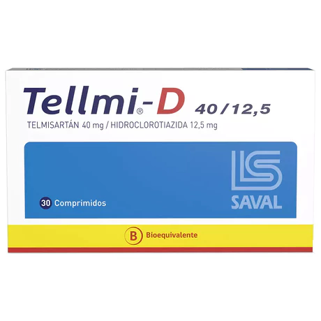 TELLMI-D TELMISARTAN / HIDROCLOROTIAZIDA 40/12.5 30 COMPRIMIDOS