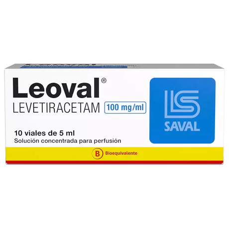 LEOVAL LEVETIRACETAM 500MG INYECTABLE 10 VIALES