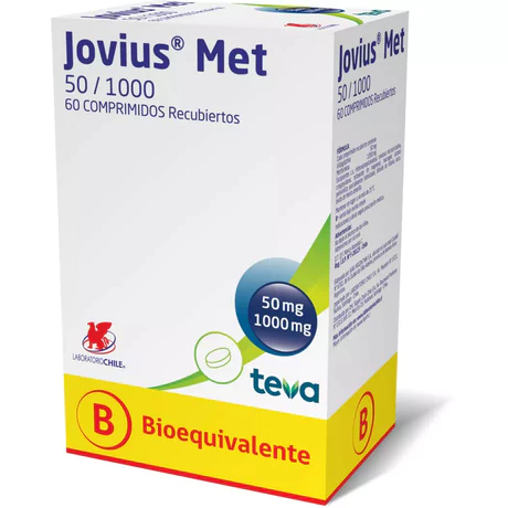 JOVIUS MET (B) 1000/50 METFORMINA / VILDAGLIPTINA 60 COMPRIMIDOS RECUBIERTOS