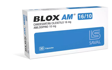 BLOX AM 16/10 CANDESARTÁN / AMLODIPINO 30 CÁPSULAS