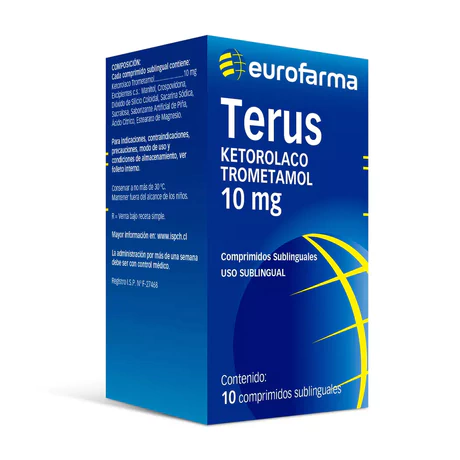 TERUS KETOROLACO 10MG 10 COMPRIMIDOS SUBLINGUALES