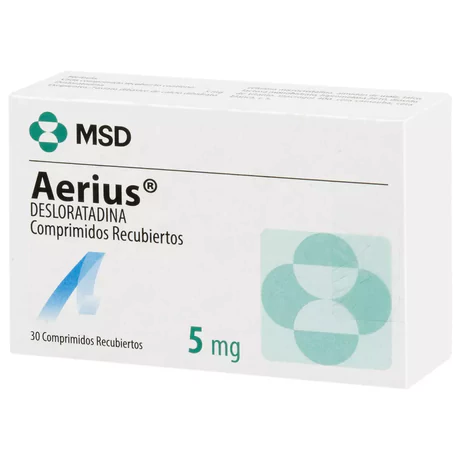 AERIUS (R) DESLORATADINA 5MG 30 COMPRIMIDOS RECUBIERTOS
