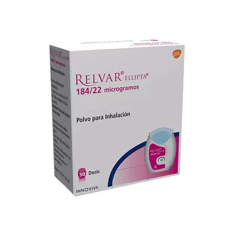 RELVAR FLUTICASONA / VILANTEROL 184/22MCG POLVO INHALACIÓN 30 DOSIS
