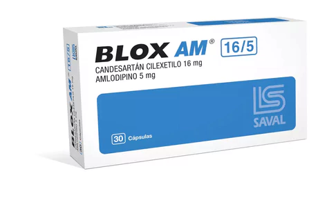 BLOX AM 16/5 CANDESARTÁN / AMLODIPINO 30 CÁPSULAS