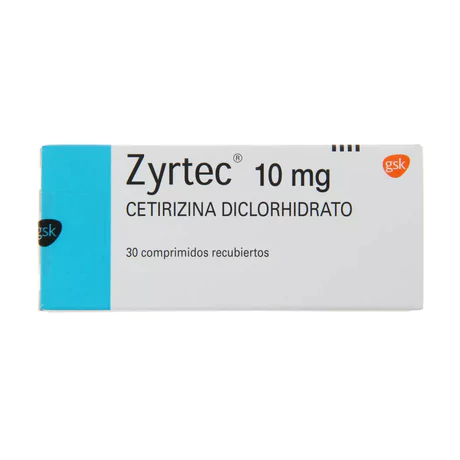 ZYRTEC (R) CETIRIZINA 10MG 30 COMPRIMIDOS RECUBIERTOS