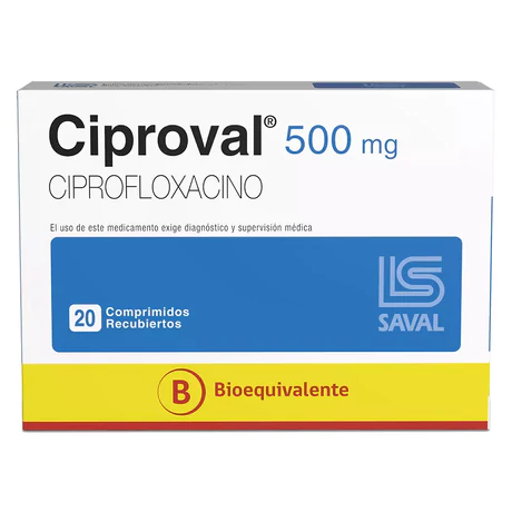 CIPROVAL (B) CIPROFLOXACINO 500MG 20 COMPRIMIDOS