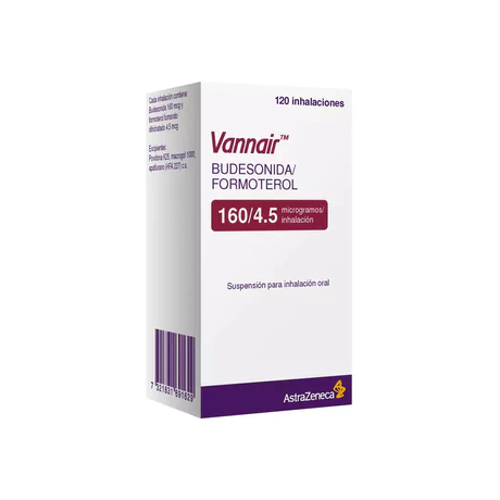VANNAIR 160/4.5 BUDESONIDA / FORMOTEROL INHALACIÓN ORAL 120 DOSIS