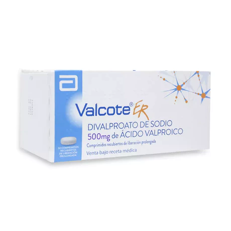 VALCOTE ER (R) ÁCIDO VALPROICO 500MG 50 COMPRIMIDOS PROLONGADOS