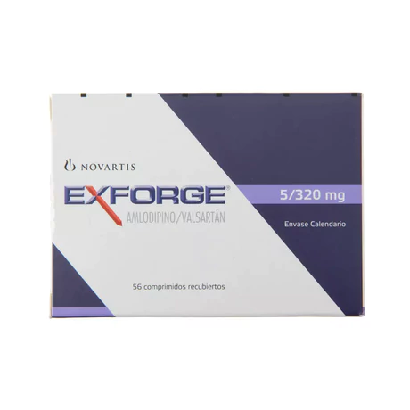 EXFORGE 5/320 AMLODIPINO / VALSARTAN 56 COMPRIMIDOS RECUBIERTOS