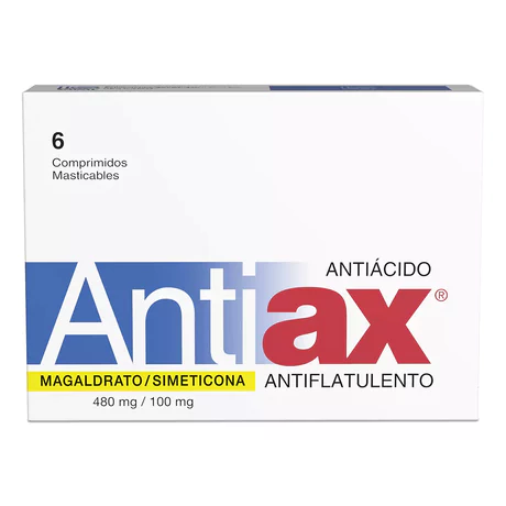 ANTIAX SIMETICONA / MAGALDRATE 6 COMPRIMIDOS MASTICABLES