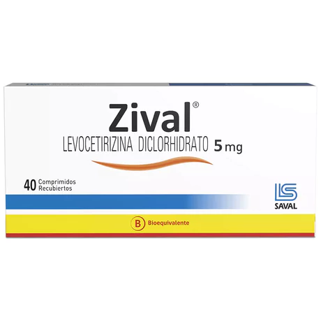 ZIVAL (B) LEVOCETIRIZINA 5MG 40 COMPRIMIDOS RECUBIERTOS