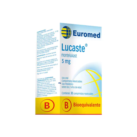 LUCASTE (B) MONTELUKAST 5MG 30 COMPRIMIDOS MASTICABLES