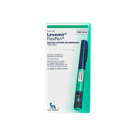 LEVEMIR FLEXPEN 100UI/ML 3ML INYECTABLE X5 FRASCO-AMPOLLA
