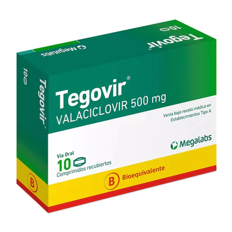 TEGOVIR (B) VALACICLOVIR 500MG 10 COMPRIMIDOS RECUBIERTOS