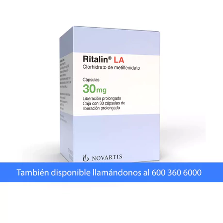 RITALIN LA (R) METILFENIDATO 30MG 30 CÁPSULAS
