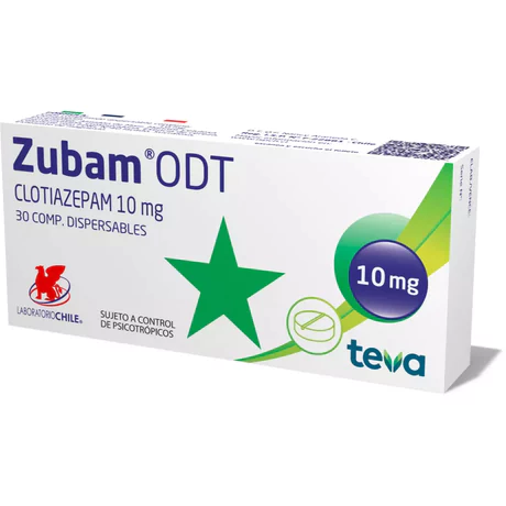 ZUBAM ODT CLOTIAZEPAM 10MG 30 COMPRIMIDOS DISPERSABLES