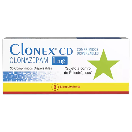 CLONEX CD CLONAZEPAM 1MG 30 COMPRIMIDOS DISPERSABLES
