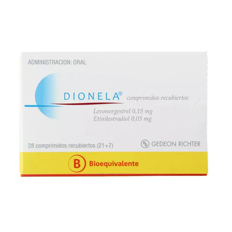 DIONELA (B) LEVONORGESTREL / ETINILESTRADIOL 28 COMPRIMIDOS RECUBIERTOS