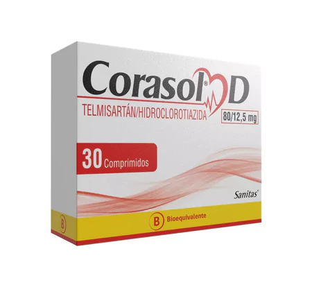 CORASOL-D HIDROCLOROTIAZIDA / TELMISARTÁN 30 COMPRIMIDOS