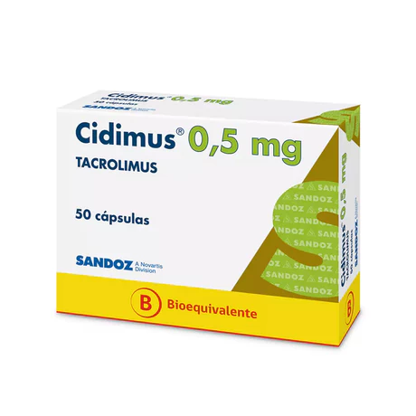 CIDIMUS (B) TACROLIMUS 0.5MG 50 CÁPSULAS