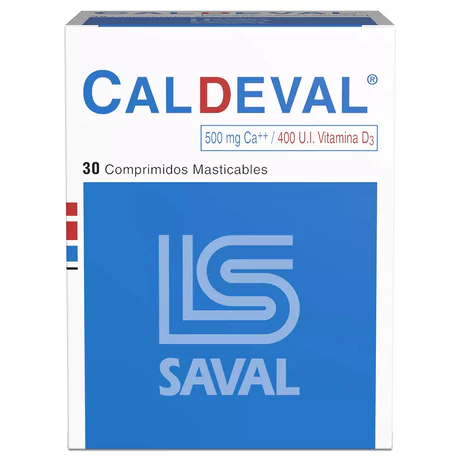 CALDEVAL CALCIO / VITAMINA D3 30 COMPRIMIDOS MASTICABLES