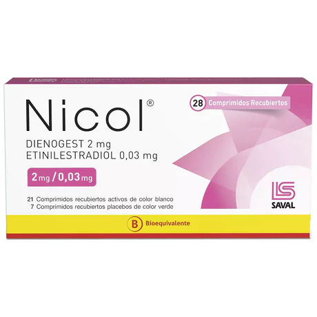 NICOL DIENOGEST / ETINILESTRADIOL 28 COMPRIMIDOS RECUBIERTOS