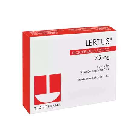 LERTUS (B) DICLOFENACO SÓDICO 75MG INYECTABLE 5 AMPOLLAS