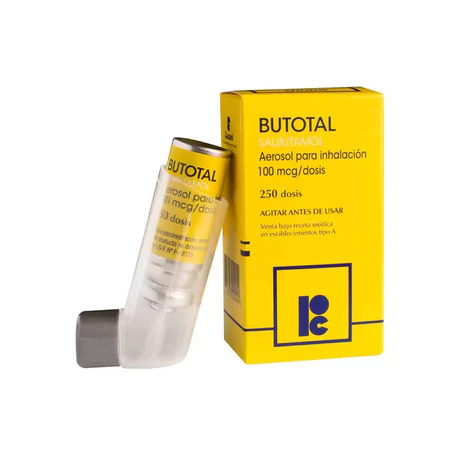 BUTOTAL SALBUTAMOL 100MCG INHALADOR 250 DOSIS