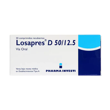 LOSAPRES D 50/12.5 LOSARTAN / HIDROCLOROTIAZIDA 30 COMPRIMIDOS RECUBIERTOS