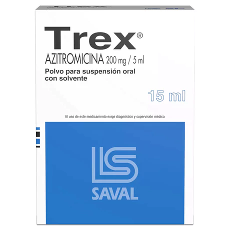 TREX AZITROMICINA 200MG/5ML SUSPENSIÓN ORAL 15ML