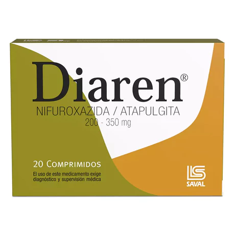 DIAREN NIFUROXAZIDA / ATAPULGITA 20 COMPRIMIDOS