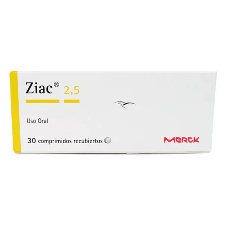 ZIAC 2.5 (R) BISOPROLOL / HIDROCLOROTIAZIDA 30 COMPRIMIDOS RECUBIERTOS