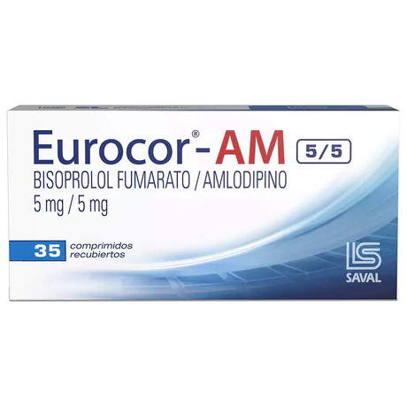 EUROCOR-AM BISOPROLOL / AMLODIPINO 5/10 35 COMPRIMIDOS RECUBIERTOS