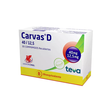 CARVAS D (B) OLMESARTAN / HIDROCLOROTIAZIDA 40/12.5 30 COMPRIMIDOS RECUBIERTOS