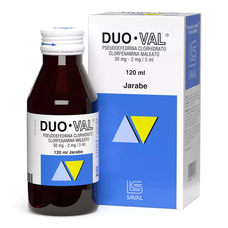 DUO VAL CLORFENAMINA / PSEUDOEFEDRINA JARABE 120ML