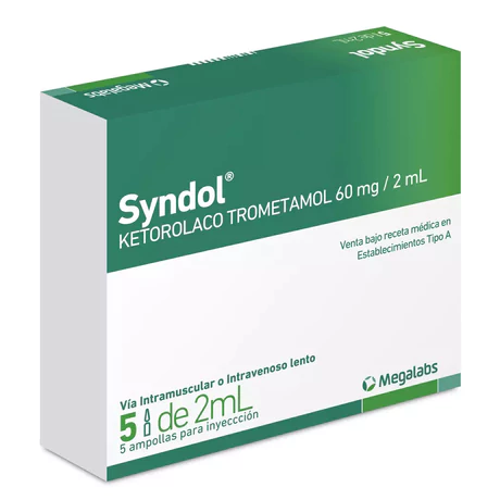 SYNDOL (B) KETOROLACO 60MG/2ML INYECTABLE 5 AMPOLLAS