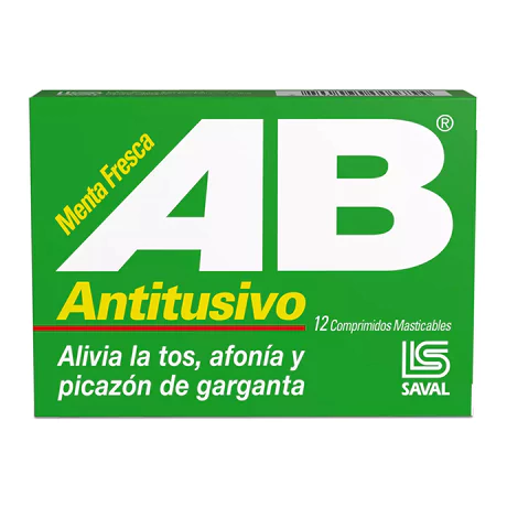 AB ANTITUSIVO NOSCAPINA / CLORHEXIDINA 12 COMPRIMIDOS MASTICABLES