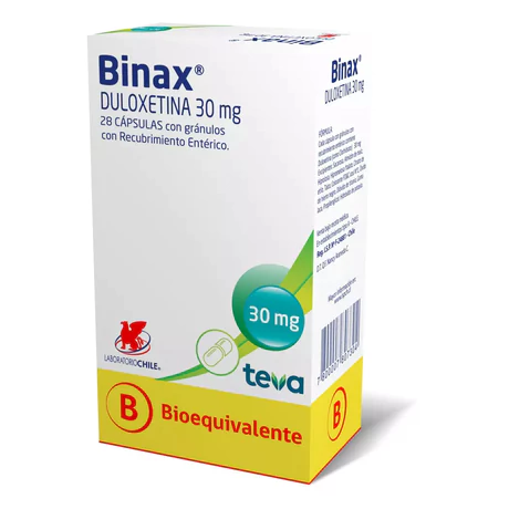 BINAX (B) DULOXETINA 30MG 28 CÁPSULAS DE RECUBRIMIENTO ENTÉRICO