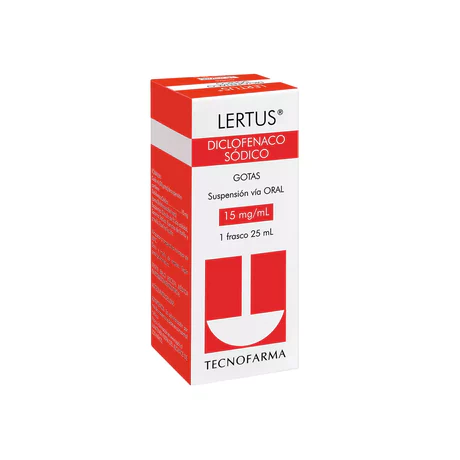 LERTUS DICLOFENACO SÓDICO 15MG/ML ORAL GOTAS 25ML