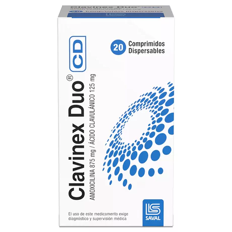 CLAVINEX DUO CD AMOXICILINA / ÁCIDO CLAVULÁNICO 20 COMPRIMIDOS DISPERSABLES