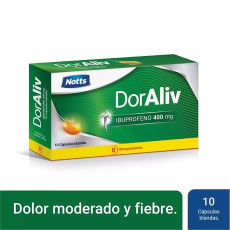 DORALIV (B) IBUPROFENO 400MG 10 CÁPSULAS BLANDAS