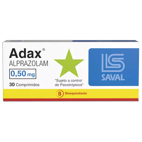 ADAX (B) ALPRAZOLAM 0.5MG 30 COMPRIMIDOS