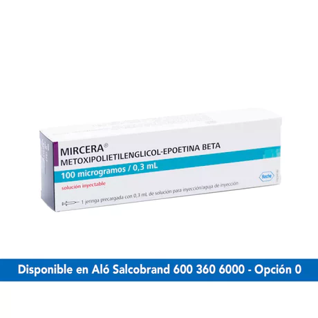 MIRCERA METOXIPOLIETILENGLICOL-EPOETINA BETA 100MCG INYECTABLE 1 JERINGA PRELLENADA