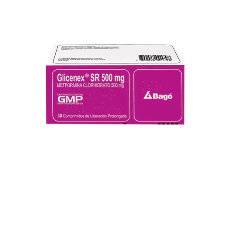 GLICENEX SR (B) METFORMINA 500MG 30 COMPRIMIDOS PROLONGADOS