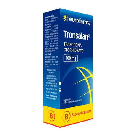 TRONSALAN (B) TRAZODONA 100MG 30 COMPRIMIDOS RECUBIERTOS