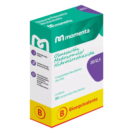 OLMESARTAN / HIDROCLOROTIAZIDA 20/12.5MG 30 COMPRIMIDOS RECUBIERTOS