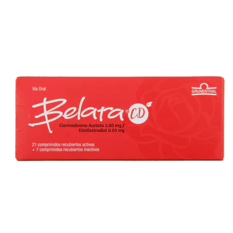 BELARA CD CLORMADINONA / ETINILESTRADIOL 28 COMPRIMIDOS RECUBIERTOS