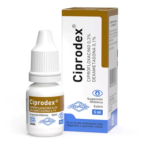 CIPRODEX CIPROFLXACINO / DEXAMETASONA SOLUCIÓN OFTÁLMICA 5ML